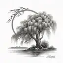 weeping willow tree  tattoo design idea