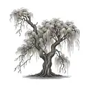 weeping willow tree  tattoo design idea