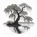 weeping willow tree  tattoo design idea