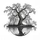 weeping willow tree  tattoo design idea