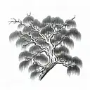 weeping willow tree tattoo design idea