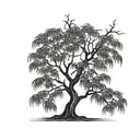 weeping willow tree tattoo design idea