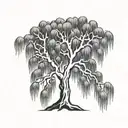 weeping willow tree tattoo design idea