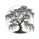 weeping willow tree tattoo design idea