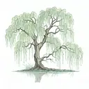 weeping willow tree  tattoo design idea