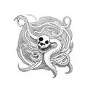 kraken sinking a ship tattoo design idea