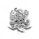 kraken sinking a ship tattoo design idea