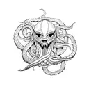 kraken sinking a ship tattoo design idea