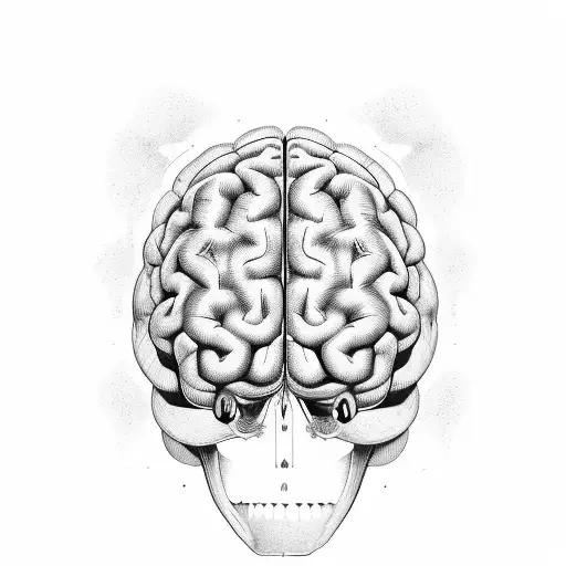 A neuroscience-themed treasure map leading to the mysteries of the brain tattoo design idea