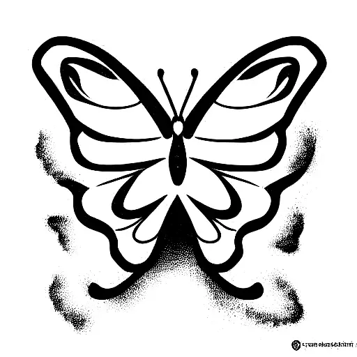 BUtterfly with skulls tattoo design idea