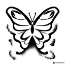 BUtterfly with skulls tattoo design idea