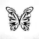 BUtterfly with skulls tattoo design idea