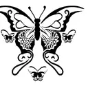 BUtterfly with skulls tattoo design idea