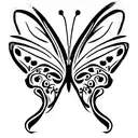 BUtterfly with skulls tattoo design idea