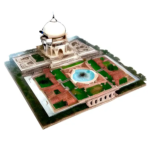 open book and Taj Mahal between both book sides tattoo design idea