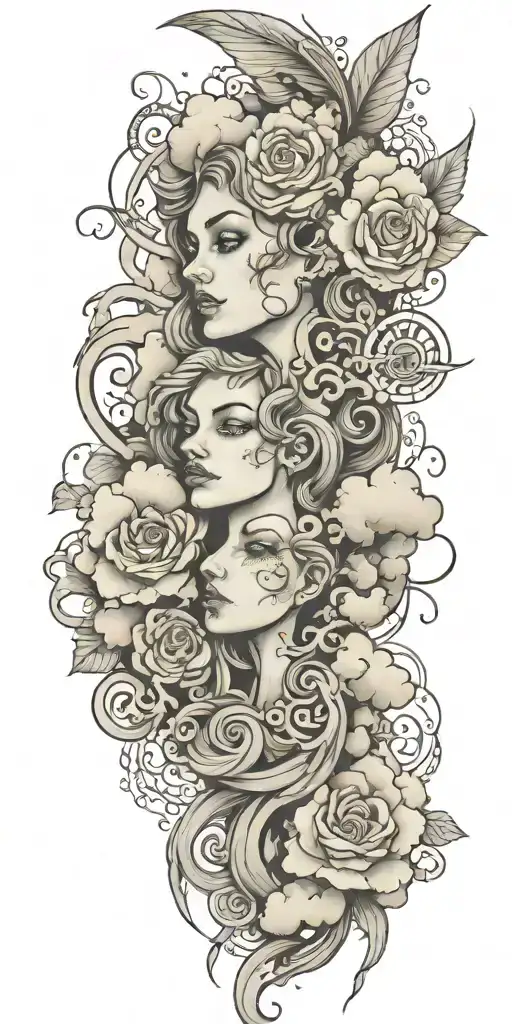 numb and cloudy tattoo design idea