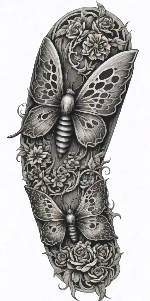death moth sleeve tattoo design tattoo design idea