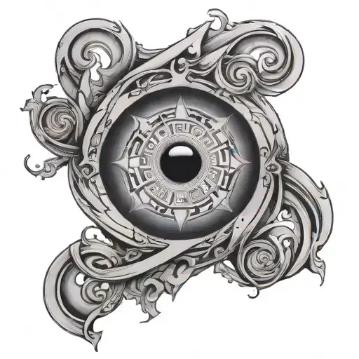 tattoo of a portal opening and a face coming through tattoo design idea