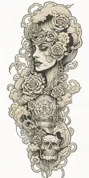 numb and cloudy mind tattoo design idea