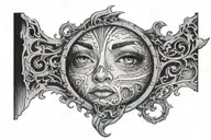 face peeking through portal  tattoo design idea