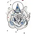 Luna con sol tattoo design idea