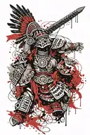 mayan warrior tattoo design idea