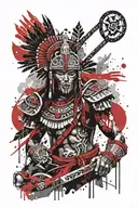 mayan warrior tattoo design idea