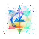 Sagittarius arrow minimalist with water color effects tattoo design idea