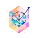 Sagittarius arrow minimalist with water color effects tattoo design idea