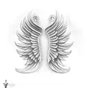 fleur-de-lis, Campfire, angel wings, guitar, cross  tattoo design idea