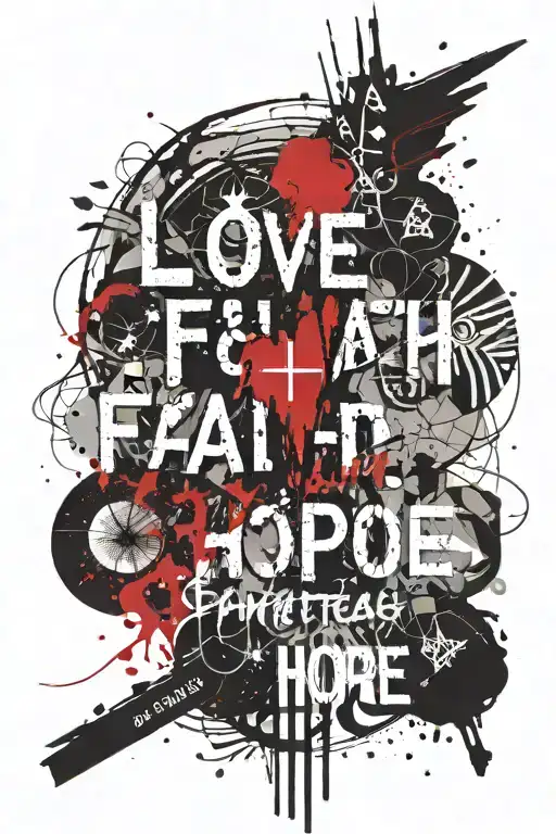 Love faith hope written tattoo design idea