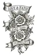 Love faith hope written tattoo design idea
