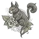 simple linear lucky 5 tattoo design idea