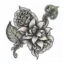 simple linear lucky 5 tattoo design idea