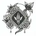 simple linear lucky 5 tattoo design idea