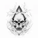 cracked skull missing jawbone  tattoo design idea