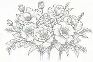 carnations and baby's breath tattoo design idea