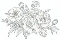 carnations and baby's breath tattoo design idea