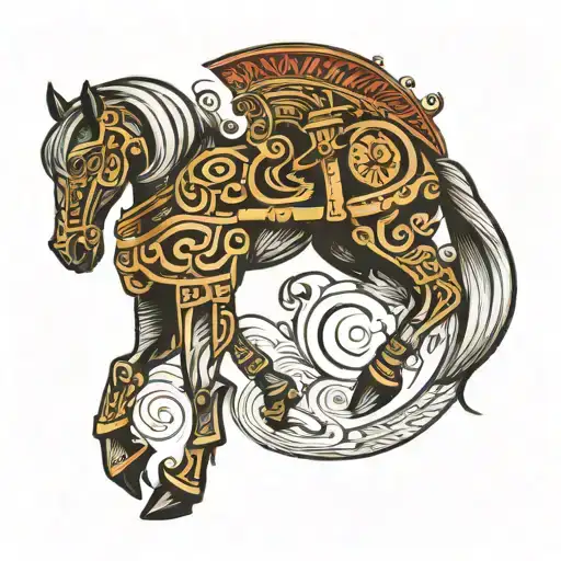 Trojan horse tattoo design idea