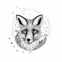 fox sleeping forest tattoo design idea