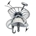 poppy with fishing hooks coming off stem tattoo design idea