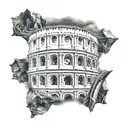 Colosseum, Pantheon, Laurel and Bust of Cicero. tattoo design idea