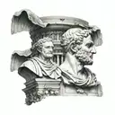 Colosseum, Pantheon, Laurel and Bust of Cicero. tattoo design idea
