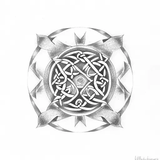 old Celtic runes tattoo design idea