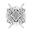 old Celtic runes tattoo design idea
