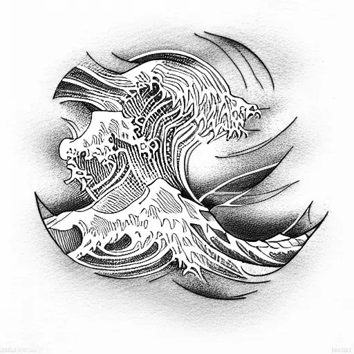 Ocean Wave tattoo design idea