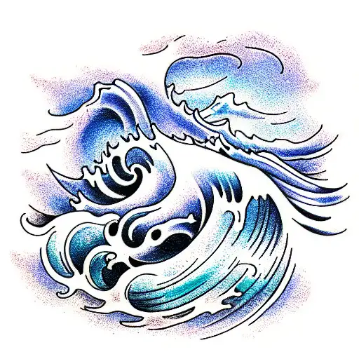 Ocean Wave tattoo design idea