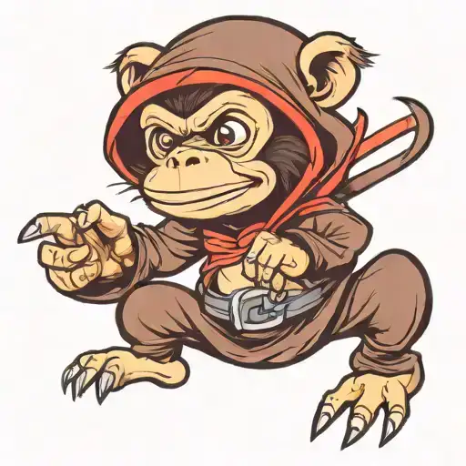 monkey dressed as a ninja  tattoo tattoo design idea