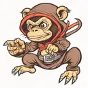 monkey dressed as a ninja  tattoo tattoo design idea