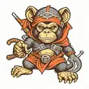 monkey dressed as a ninja  tattoo tattoo design idea